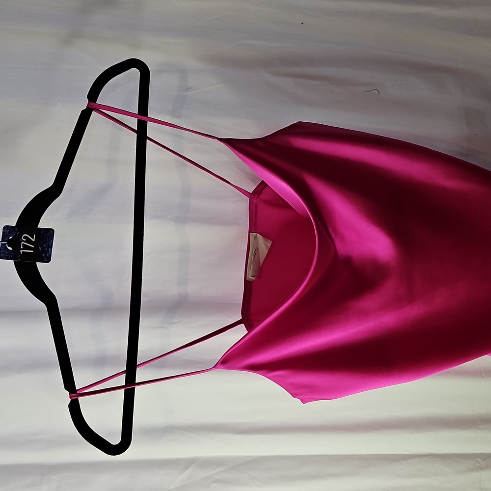 Six Fifty Pink Satin Spaghetti Strap Top